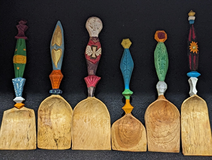 Image of Jeff Kuchak's hand carved spoons #3-8.